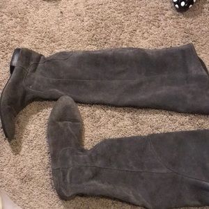 Gray over the knee boots
